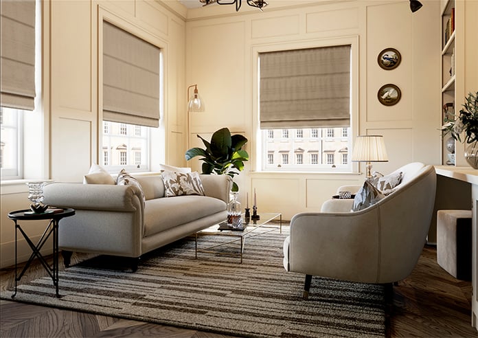 Lucerne Faux Silk, Bronzed Mist - Roman Blind - Image 6